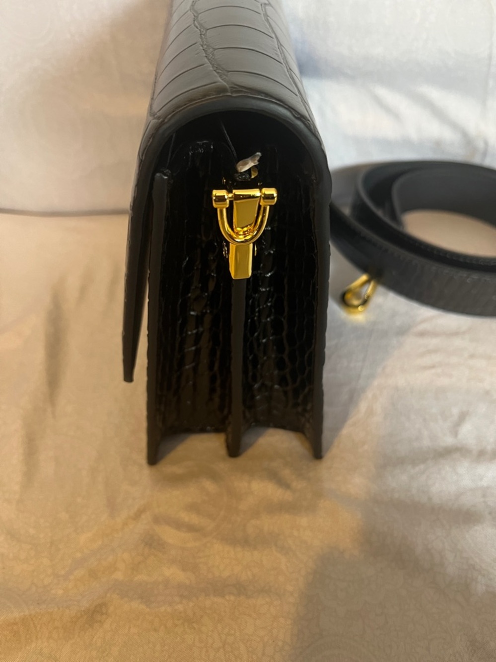 JW PEI Black Croc-Embossed Leather Crossbody Bag New Without Tags - Picture 5 of 10